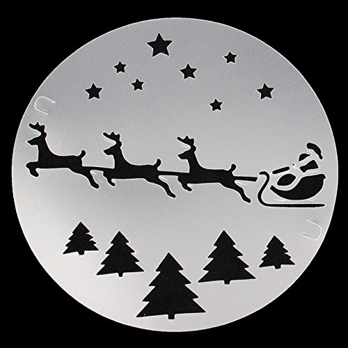 5 Stück Kuchendekoschablonen Set Tortenschablone Dekorschablone Kuchendeko Tortendeko Kuchen Torten verzieren Tortentattoo Dekoschablone Happy Birthday Herz Sterne Weihnachten Kuchen Torten Deko Zuckerbäcker - 3