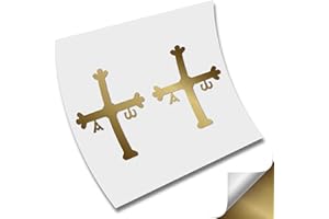 CUAC REVOLUTION 2 x PEGATINA CRUZ BANDERA REINO ASTURIAS COLOR A ELEGIR VINILO VINYL CORTE (Cobre Metalico)