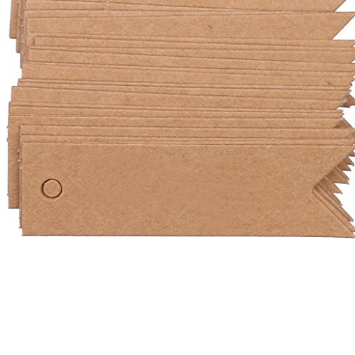 100 Kraftpapier Tag Hochzeit Bonbonniere Geschenkaufkleber Geschenkanhänger Hängeetiketten Anhängeetiketten - 3