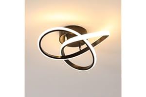 ‎COMELY Comely LED Deckenleuchte, 30W 3300LM Deckenlampe Warmweißes Licht 3000K, Creative Flower Form Acryl LED Deckenbeleuchtung für Wohnzimmer Schlafzimmer Flur Küche, Schwarz