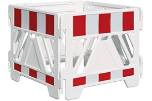 WEMAS Schachtabsperrung Kunststoff, 4 Zaunschranken, weiß/rot, 125 x 105 cm aus Kunststoff, Art.-Nr. 308.049111.00.01