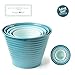 Price comparison product image Sophie Conran Burgon & Ball Set of 5 Ombre Enamel Steel Plant Pots Sea Green Gift Boxed