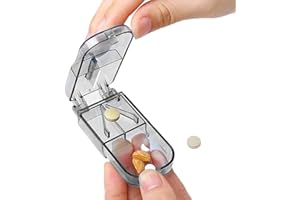 ASYKNM Coupe-comprimé avec écraseur et séparateur de pilules, pour Une Utilisation Facile et Pratique - Noir.