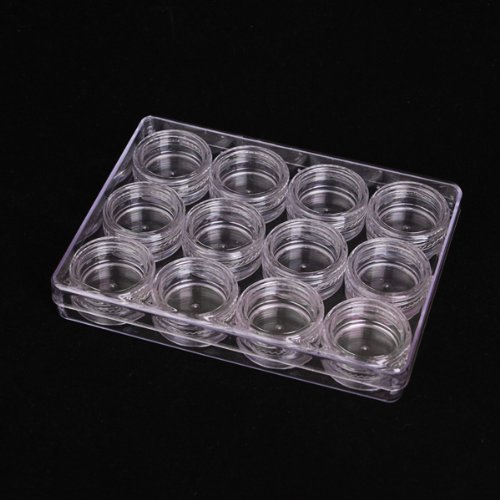 Nail Art 12 empty box container transparent Storage Craft Tool Box(US)
