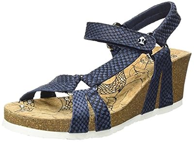 Panama Jack Violetta Snake, Sandales Bout Ouvert Femme, Bleu (Navy), 39 EU