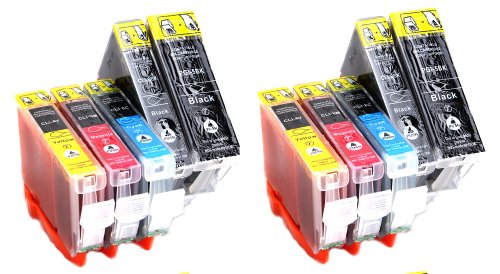 10 XL Druckerpatronen zu Canon PGI-5 CLI-8 (4x PGI-5BK & je 2x CLI-8 BK/C/M/Y) für Canon PIXMA MP500 510 520 530 600 600R 610 800 800R 810 830 960 970 MX700 MX850 iP3300 4200 4200X 4300 4500 4500X 5200 5200R 5300 6600 6600D