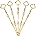 Produktbild *Original bei Sofortdeins* 5 x Blume Motive mini Metallstangen Mittellochausstech für 2 bis 3 Etage Etagere Etagenplatte Hochzeitstorte Tortenständer 21cm (Gold)