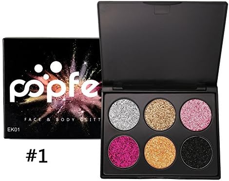 Kybbe Eye Shadow plate pallete Waterproof 6 Color Flash Shimmer Diamond Eye Shadow Glitter Pigment Laser Powder Gold Cong Powder