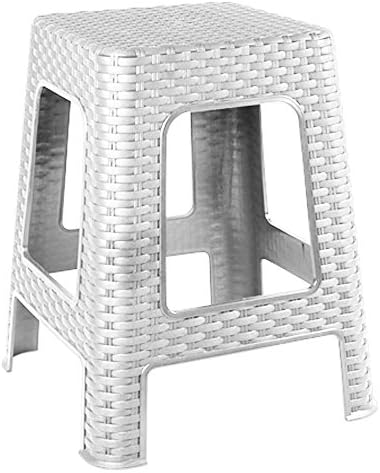 Fusion online NEW LARGE PLASTIC RATTAN STEP STOOL INDOOR OUTDOOR HOME KITCHEN GARDEN CHAIR (white)