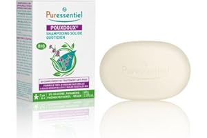 Puressentiel – Shampooing solide Quotidien Pouxdoux BIO – 100% biodégradable et naturel – Traitement Anti-poux pour toute la famille - Fabrication française – 60 g