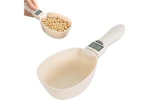 COLEXY Digital Measuring Spoon, 800g/0.1g Precision Food Measuring Scoop Scale Weighing Spoon Digital with LCD Display, Digital Spoon Scale Kitchen Weighing Tool for Cooking/Liquids Dog Cat Food