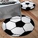 Catherine Lansfield Kids It's A Goal Rug, Black/White, 70 x 70 Cm