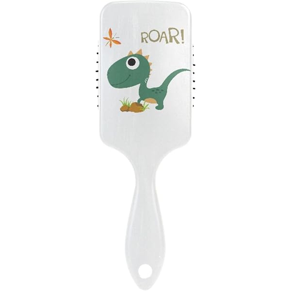 Niedliche Dino-Massage-Haarbürste – Weiche Borsten Für Langes, Lockiges & Geschädigtes Haar (7 X 22 Cm)