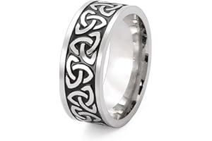 SIPURIS Anillo de nudo de la Trinidad Celta, nudo de brujas nudo irlandés triquetra anillo vikingo nórdico, joyería para hombres y mujeres