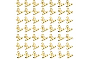 BLUVAST 60pcs Pince Papier, Pince Document, Bulldog Clips Métal, Pinces Clip, Pinces de Papier, Porte Photo Pince, Pince Sachet pour Photos Images, Cuisine Maison, Fournitures De Bureau