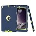 Produktbild TKOOFN iPad Air Hülle - PC + Silikon Schutzhülle Bumper Gehäuse Back Cover Case Schutz Tasche Etui + Displayschutzfolie Reinigungstuch Touch Pen für iPad Air / iPad 5 - Hybrid Stoßfest (Dunkelblau, iPad Air)