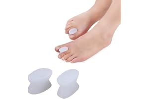 DAQIEPIN Gel Blanc Orteil Épandeur Correcteur Écarteur, 4 pièces D'orteil Séparateurs Lisseur Soulagement pour Hallux Valgus Soulagement de la douleur-pour Les Femmes et Les Hommes