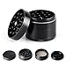 Produktbild icxox Grinder Premium Aluminium Metall Kräuter Tabak Mahler Schleifer, 4 Teile, Ø53mm (Schwarz)