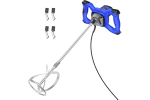 HUINI 2600W Mezclador de Mortero,Mezclador Industrial, hormigoneras electricas, Agitador M14 Tornillo de Cromo, 6-Velocidad Variable Mezclador Eléctrico, Utilizado para Mezclar Pintura, Cemento, Hormigón