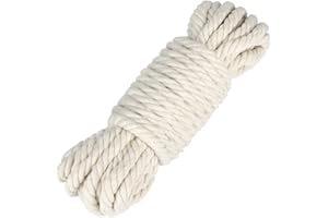 jijAcraft Cuerda Macramé 12mm x 10M Cordón de Algodón Natural para Colgador de Planta Tejer Bohemia Decoración Envolver
