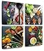 Produktbild MOISHO Original Leinwandbild für die Küche - Gewürze Paprika Chilli in Feurigen Farben, fertig Aufgespannt auf XXL Wall Art Leinwand Mehrteiliges Bild zum Aufhängen Druck auf 4 x 30 cm x 30 cm