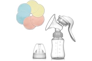 Tire lait manuel + 6 coussinets d'allaitement réutilisables - Recueil lait maternel - Tire-lait - Coussinets absorbants lavables (PACK) – Belltop