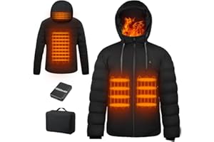 Wodesid Homme Femme Veste chauffante avec batterie, 3 niveaux de Chauffage Homme Femme Manteau Chauffante Blouson Chauffant