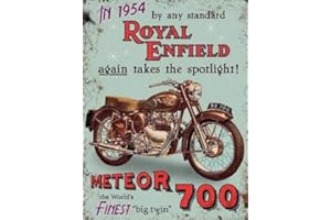 THE ORIGINAL METAL SIGN COMPANY Royal Enfield Meteor 700 motorbike metal advertising sign, 30x40cm wall plaque