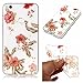 Produktbild Durchsichtig Hülle für Huawei P8 Lite 2017,Glitzer Hülle für Huawei P8 Lite 2017,Leeook Noble Stylish Schön Glitzer Bling Shiny Sparkle Rot Azalee Gemalt Strass Muster Entwurf Weich Transparent Clear TPU Silikon Zurück Schutzhülle Tasche Crystal Hülle Handyhülle Etui Bumper Case Cover für Huawei P8 Lite 2017 + 1 x Schwarz Eingabestift-Red Azalea