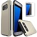 Produktbild Samsung Galaxy S7 edge(2016) Hülle mit Panzerglas,ISENPENK Premium Modern Einfach TPU+PC Ultra Slim Tough Rugged Hardcase 2 in 1 Stand Case,Wasserdicht Shockproof Anti Slip Stoßfest Back Cover Protection Luxuriös Tasche Schutzhülle für Samsung Galaxy S7 edge(2016) 5.5Zoll-[gold#]+Panzerglas/Schutzfolie/Schutzglas
