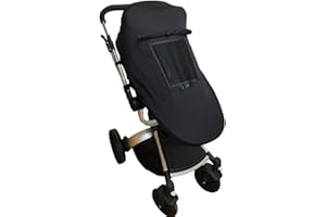 ZARCHE Baby Stroller Sun Shade - Universal fit, Sleep Aid for Pushchairs & Strollers, Blocks up to 99% of UV (Black)