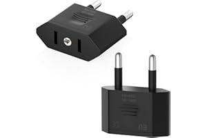 Oliveria 2 Pièces Adaptateur Prise USA, US to France Adapter, fiche d'adaptation USA Deutschland Stecker, fiche de Voyage US vers EU, Adaptateur US EU, Adaptateur USA Prise, Adaptateur EU Prise Noir