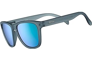 goodr Silverback Squat Mobility Polarised Sunglasses for Men & Women, Medium Sized (OG), Dark Gray Translucent Frame with Light Green Mirrored Reflective Lenses, UV400 Protection, No Slip, No Bounce