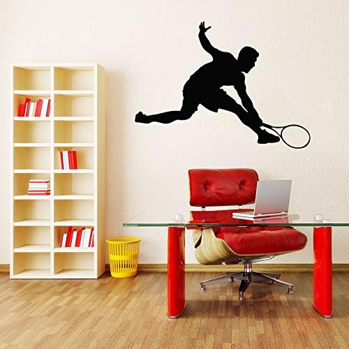 Wall Decal Vinyl Sticker Sport Competitions Game Team People Enthusiasm Training Tennis Player Racquet Design Children Any Room Home Interior Tennis Club Sports Equipment Decor Art Murals M294