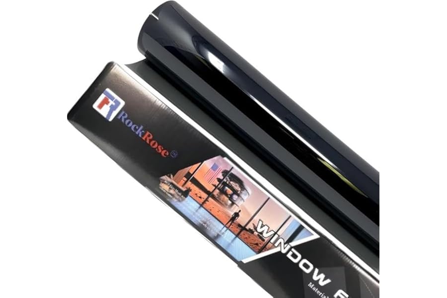 RockRose 5% Premium Carbon Car Window Tint 50 CM X 3.0M 2PLY Charcoal Privacy Film Heat, UV, and IRR Block Tint for Cars or Home Adhesive Film Easy Shrink, Plotter Friendly Pro Grade