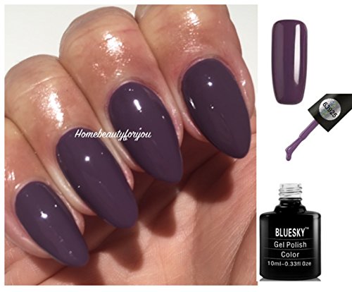 Bluesky 63925 Autumn Winter Mauve Purple Nail Gel Polish UV LED Soak Off PLUS 2 Luvlinail Shine Wipes