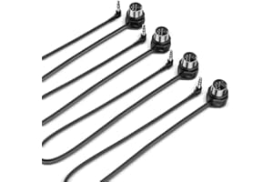 CME TRS MIDI - Paquete de 4 cables TRS tipo A (3,5 mm - 1/8") a DIN de 5 pines, 1FT / 30 cm, perfil bajo, conectores angulares ultrafinos para espacios compactos, ideales para synths y pedaleras