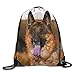 Produktbild gthytjhv Happiness is French Fries Fashion Rucksack mit Kordelzug Gym Sackpack for Men Women School Travel Bag German Shepherd Lightweight Unique 16.9x14.2