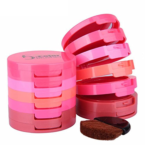Blush Palette Erröten Palette 5 Farben Rouge Contour Palette mit Rougepinsel Professionelle 5 Farben Gesicht Puder Palette Make-up Wasserdicht Puder Powder Make Up Kosmetik Set – Ideal für Sowohl den Professionellen als auch Persönlichen Gebrauch - 2