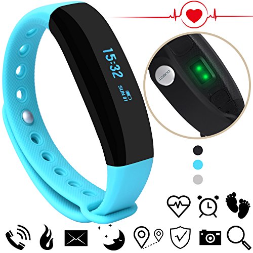 CUBOT V2 Unisex Armband zur Herzfrequenz, Pulsuhr Aktivitätstracker Wasserdicht IP65 Fitness Armband - Schrittzähler, SMS Anrufe Reminder, Kalorienzähler, Kamera-Fernbedienung, Smartband-Suchfunktion, Wecker, Fitnessaufzeichnung, Schlafmonitor kompatibel mit iOS 8.0 oder höher und Android 4.3 oder höher (Standby-Zeit für 7-15 Wochentage)