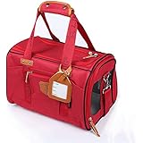 BIGWING STYLE Tragetasche Hund Katze Handtasche / Umhängetasche für Transportieren Kleintiere Haus Tasche Leinwand + Mesh atmungsaktiv und beständig Perfekt für Reisen mit dem Flugzeug oder mit dem Auto 41 × 28 × 28cm Pet Maxi Gewicht 4,5 kg