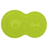 Esta estera para comida para perros asegurará que los tazones permanezcan estacionarios sin deslizarse fuera de la estera de alimentación. El diseño tejido captura el exceso de agua, la baba y las partículas de alimentos.