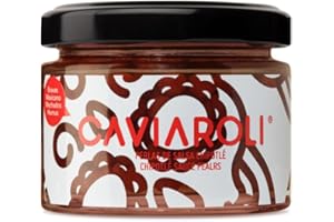 CAVIAROLI Perles de Sauce Gourmet Chipotle vinaigrette ou décoration, 50gr. Sphères de piment chipotle dans leur intérieur liquide éclatent dans votre bouche lorsque vous les mordez. Saveur épicée touche fumée.