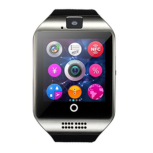 1,54 pollici Bluetooth Smartwatch Q18 Orologio Intelligente da polso fotocamera supporto NFC TF Card Smart Watch per Android per IOS iPhone Huawei Samsung
