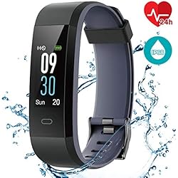 CHEREEKI Pulsera Actividad Pulsera de Actividad Inteligente con Monitor de Calorías, Monitor de Ritmo Cardíaco, IP68 Reloj Fitness Podómetro con 14 Actividad Modalidades para iOS y Android