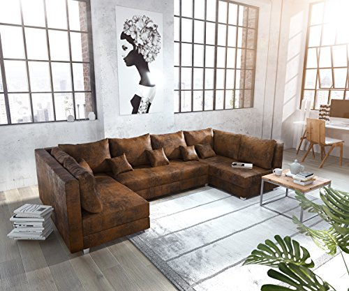 Preisvergleich Produktbild DELIFE Couch Panama Braun Wohnlandschaft modular
