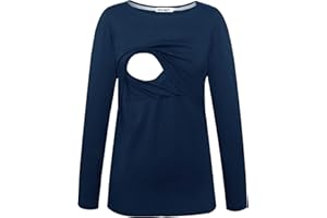 Smallshow Mujer Top Camiseta Premamá Lactancia De Manga Larga 3 Pack