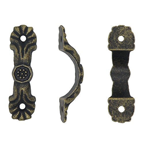 4 Griffe für Schatullen, Schubladen usw., 3,7 x 1 cm, antikmessing - 2