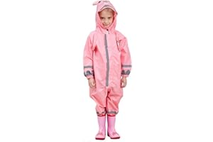 OKSakady des Gamins Imperméable Combinaison de Pluie Tout en Un Flaque Costume Imperméable pour Garçons et Filles Puddlesuit