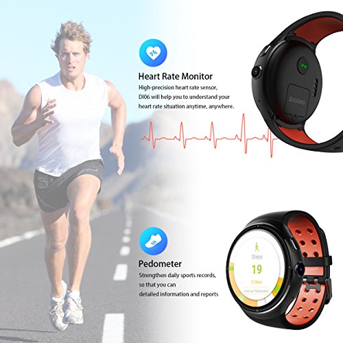 Diggro DI06 sia lo Smartwatch sia lo Smartphone, Supporto NANO SIM Card , Android 5.1 Quad Core RAM/ROM 1GB+16GB, Supporto WIFI e Rete 3G, 2.0MP 720p HD Camera, GPS , Cardio Frequenzimetro, Pedometro, Distanza, Calorie, Monitor Sonno, Anti-Perso, Notifiche APP, WhatsApp, Facebook, Twitter, Instangram, Musica Player, Impermeabile